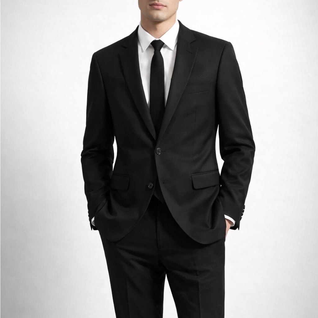 Calvin Klein Black Slim Two-Button Suit Jacket